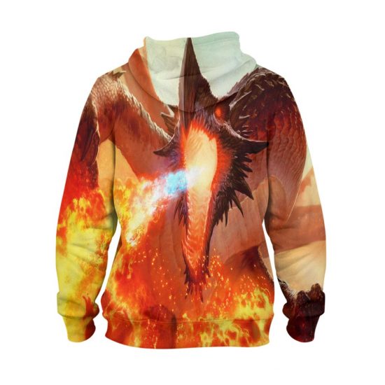 Abstract Volcano Dragon Hoodie – 3D Printed Pullover Hoodie