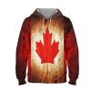 Canada Flag leave Hoodie – 3D Printed Pullover Hoodie
