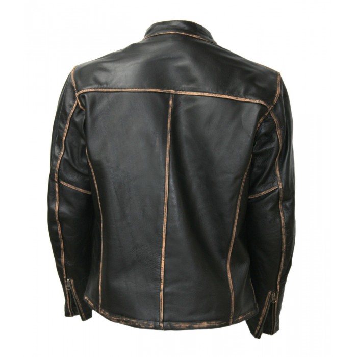 BIKER MOTORCYCLE FADED SEAMS VINTAGE LEATHER JACKETS FOR SALE 1