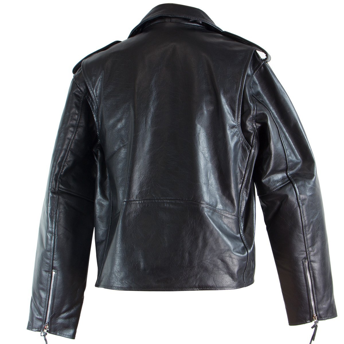 Black TOP GRADE Leather Motorcycle Biker Jacket 5