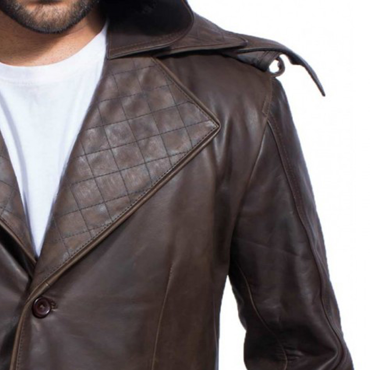Hooded Brown Leather Trench Coat 2.