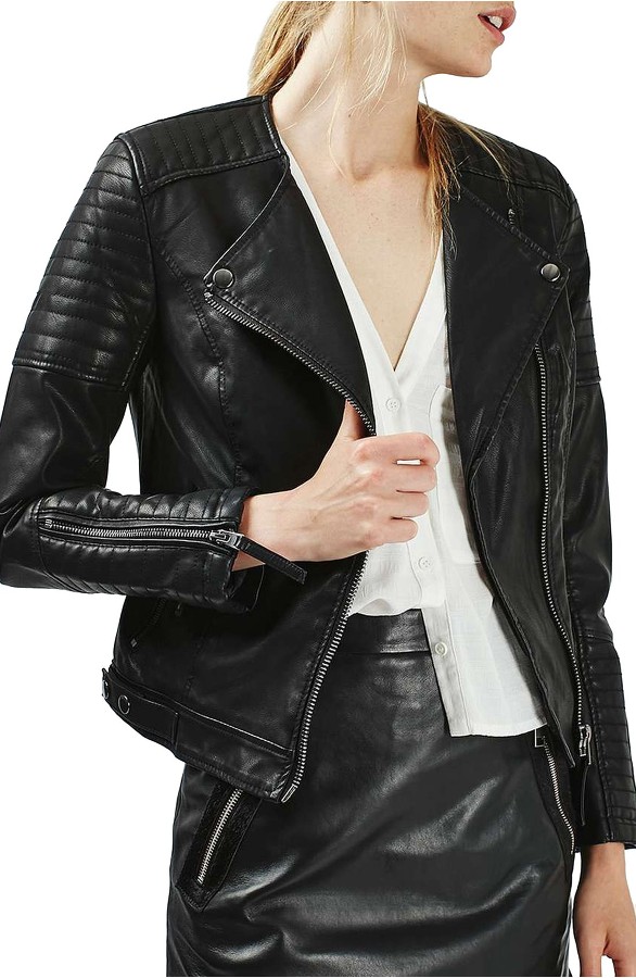 Leather Biker Jacket For women