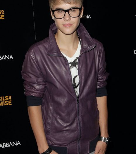 Justin Bieber Purple Leather Jacket