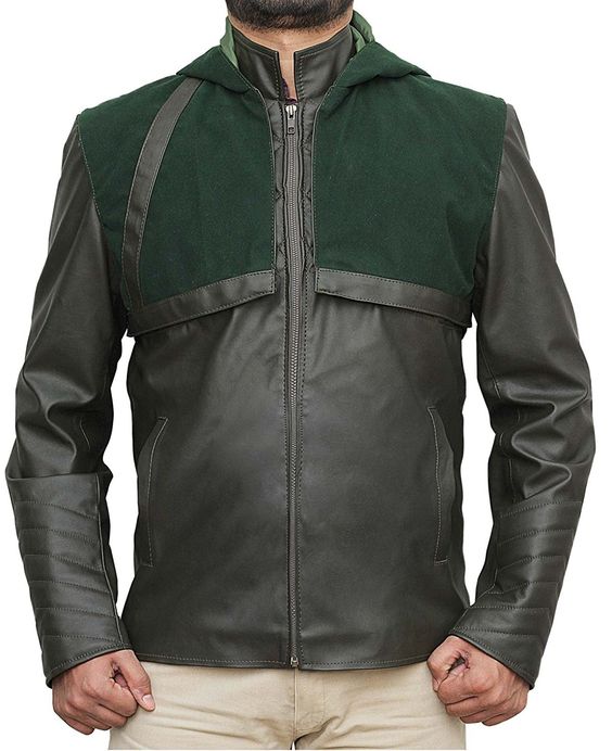 Stephen Amell Green Arrow Leather Jacket