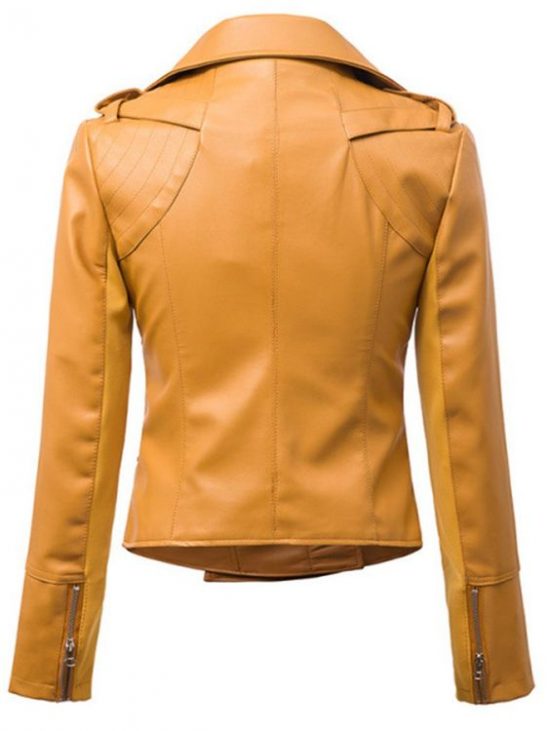 Asymmetrical Faux Leather Biker Jacket