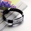 Silicone Rubber Silver Slippy Hollow Strip Grain Stainless Stee Bracelet