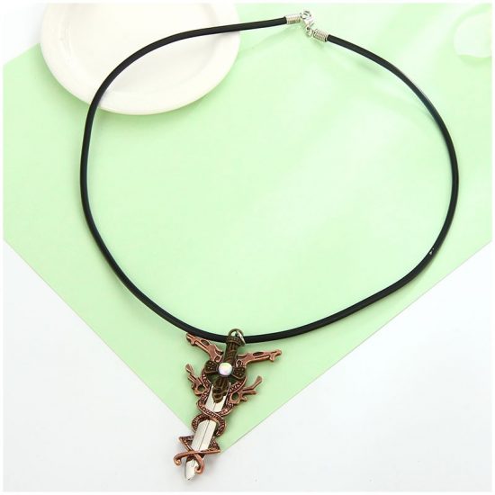 Maxi Statement Frostmourne Snake Sword Gothic Pendant Leather Rope Movie Necklace