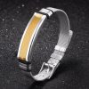 Simple Bracelet for Men Mesh Strap Band Perimete Stainless Steel Bracelet - Black