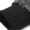 Casual PU Leather Spliced Jacket Deep Gray