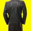 Men's Black Leather Great Coat