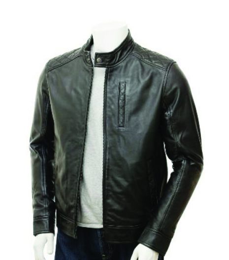 CESARE Men's Black Leather Jacket