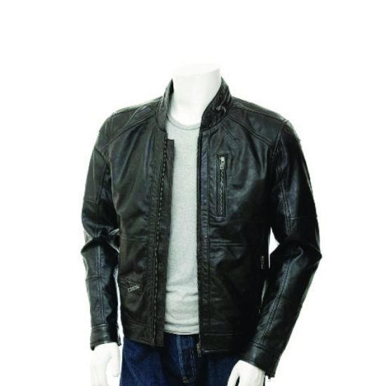 AQUA Handmade Black Leather Jacket