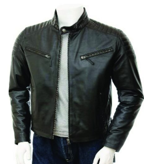 Men's Real Leather Black Jacket