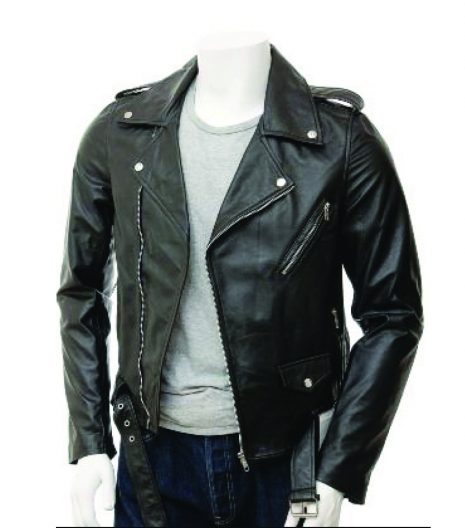 Men's Casual Black Leather Jacket