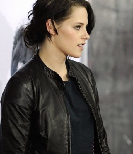 Kristen Stewart Black Slim Designer Leather Jacket