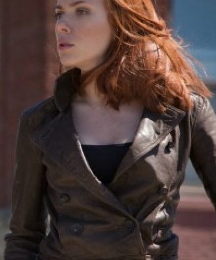 Scarlett Johansson Brown leather Jacket