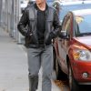 Hugh Jackman Out for a Stroll Leather Jacket