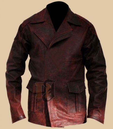 Distressed Leather Coat