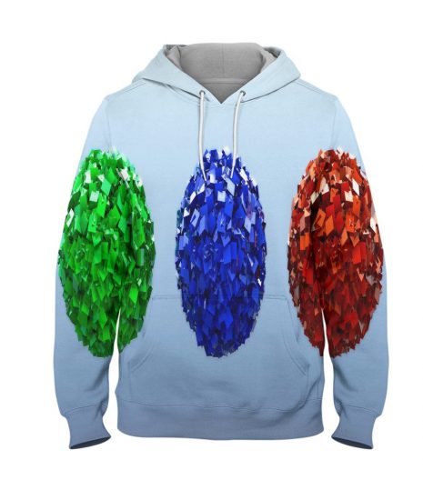 Abstract Crystal Colour Hoodie – 3D Printed Pullover Hoodie