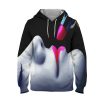 Abstract Lips Colour Hoodie – 3D Printed Pullover Hoodie