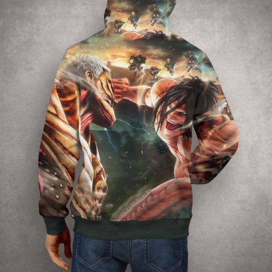 Anime Action Attack on Titan Hoodie – 3D Printed Pullover Hoodie
