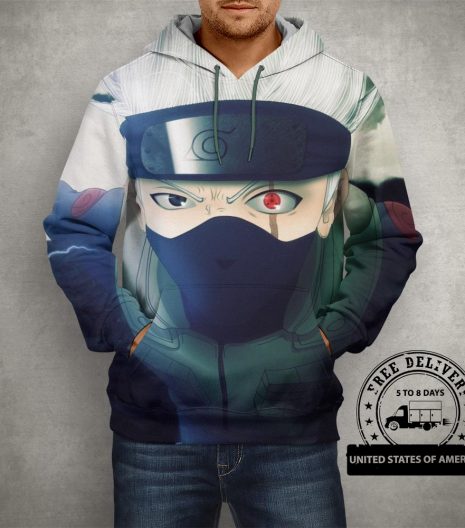Anime Naruto Hatake Kakashi Hoodie – 3D Printed Pullover Hoodie
