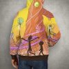 Anime Rick & Morty World 3D Printed Pullover Hoodie