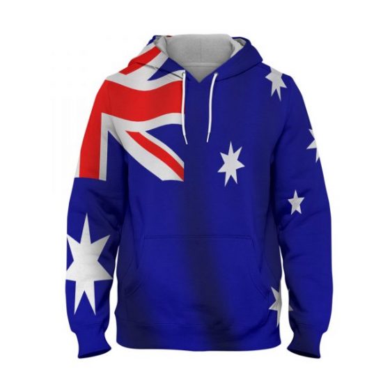 Australia Blue Hoodie – 3D Printed Pullover Hoodie