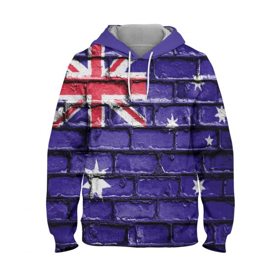 Australia Flag on Wall – 3D Printed Pullover Hoodie