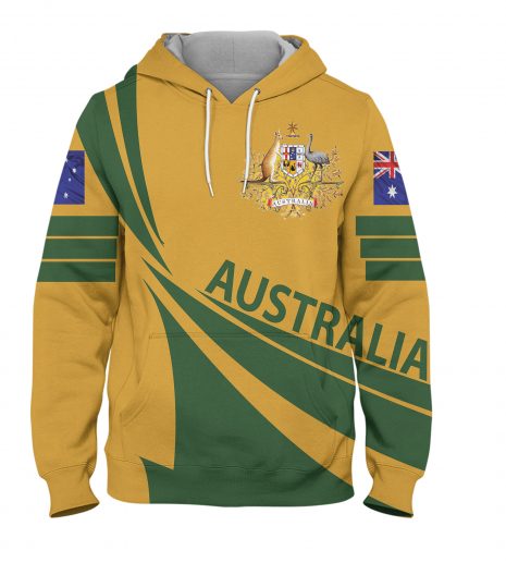 Australia Yellow Hoodie – 3D Printed Pullover Hoodie