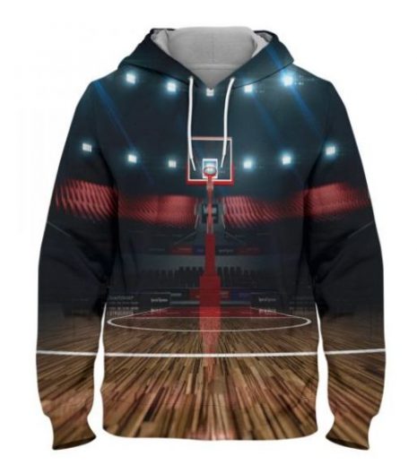 Basket Ball Ground – 3D Printed Pullover Hoodie