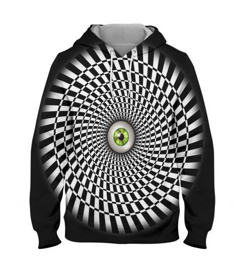Graphic Illusion Black Circle Hoodie – 3D Printed Pullover Hoodie
