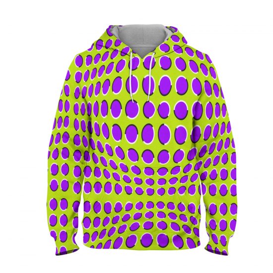 Graphic Illusion Purple Circle-Hoodie – 3D Printed Pullover Hoodie