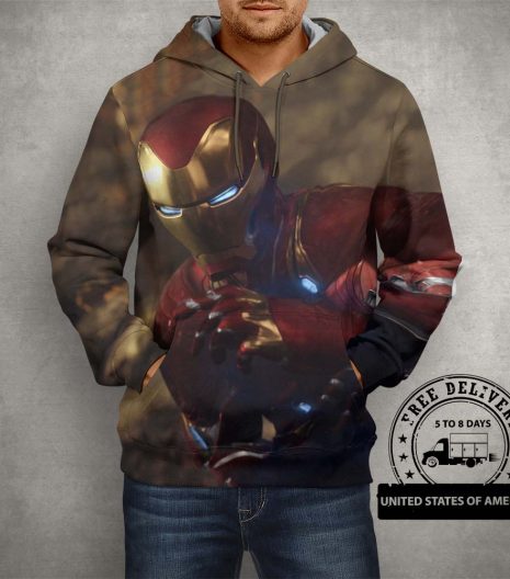 Iron Man Brown Hoodie – 3D Printed Pullover Hoodie