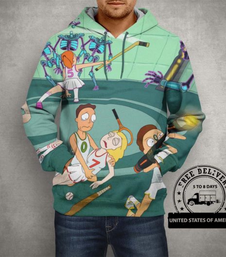 Rick & Morty Sports Fight Hoodie – 3D Printed Pullover Hoodie