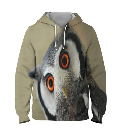 Sharp Owl – 3D Printed Pullover Hoodie