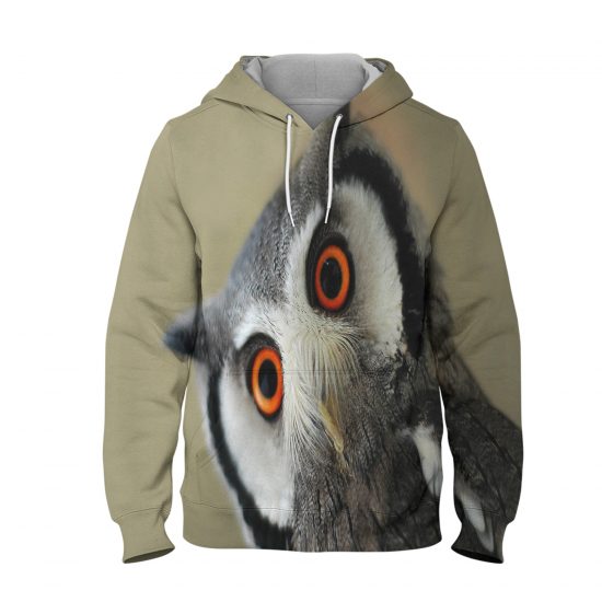 Sharp Owl – 3D Printed Pullover Hoodie