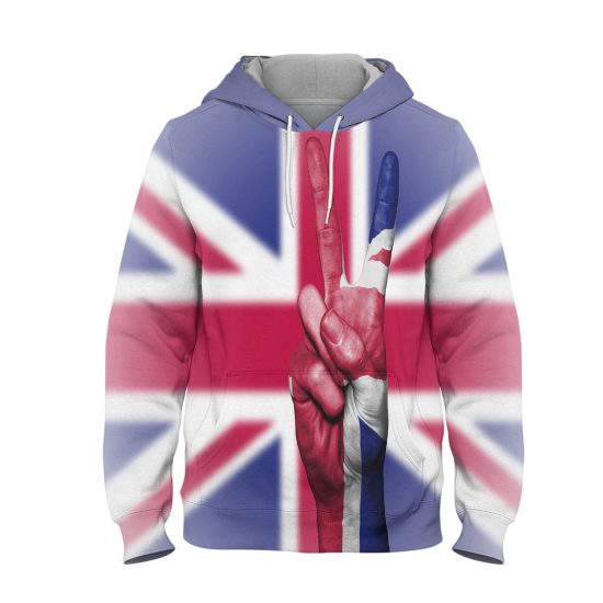 UK Victory Flag – 3D Printed Pullover Hoodie
