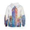 Water Colour Building- 3D Printed Pullover Hoodie