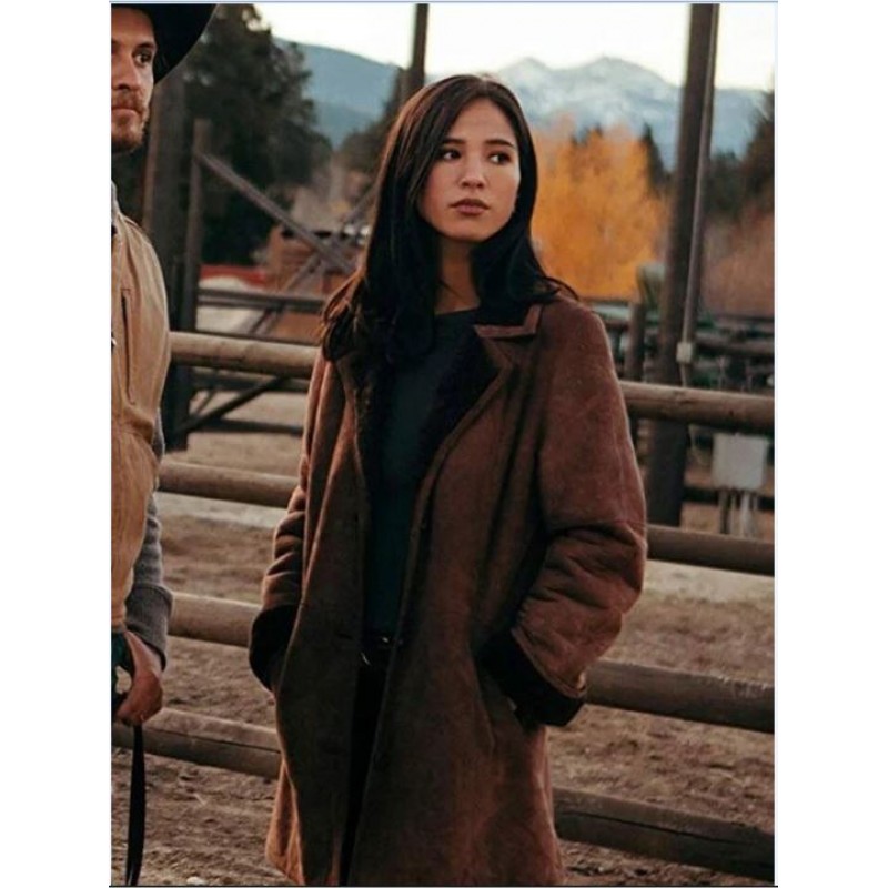 YELLOWSTONE KELSEY ASBILLE SUEDE LEATHER COAT