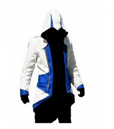 Assassins Creed III Connor Kenway Blue White Cotton Jacket Costume