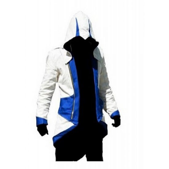 Assassins Creed III Connor Kenway Blue White Cotton Jacket Costume
