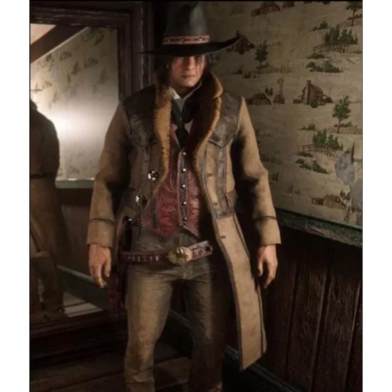 Red Dead Redemption 2 Montana Geniune Leather Coat