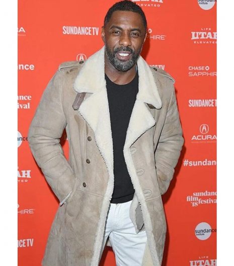 Idris Elba Yadie Event Suede Leather Coat