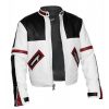 Chaser Box Black And White Biker Leather Jacket For Men